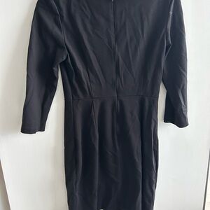 Uniqlo Black Sheath Dress 3/4 Sleeve Crew Neck